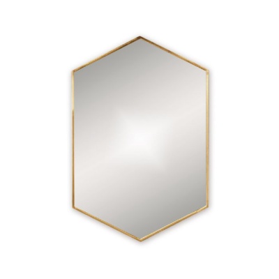 Docklands hexagonal brass bathroom mirror